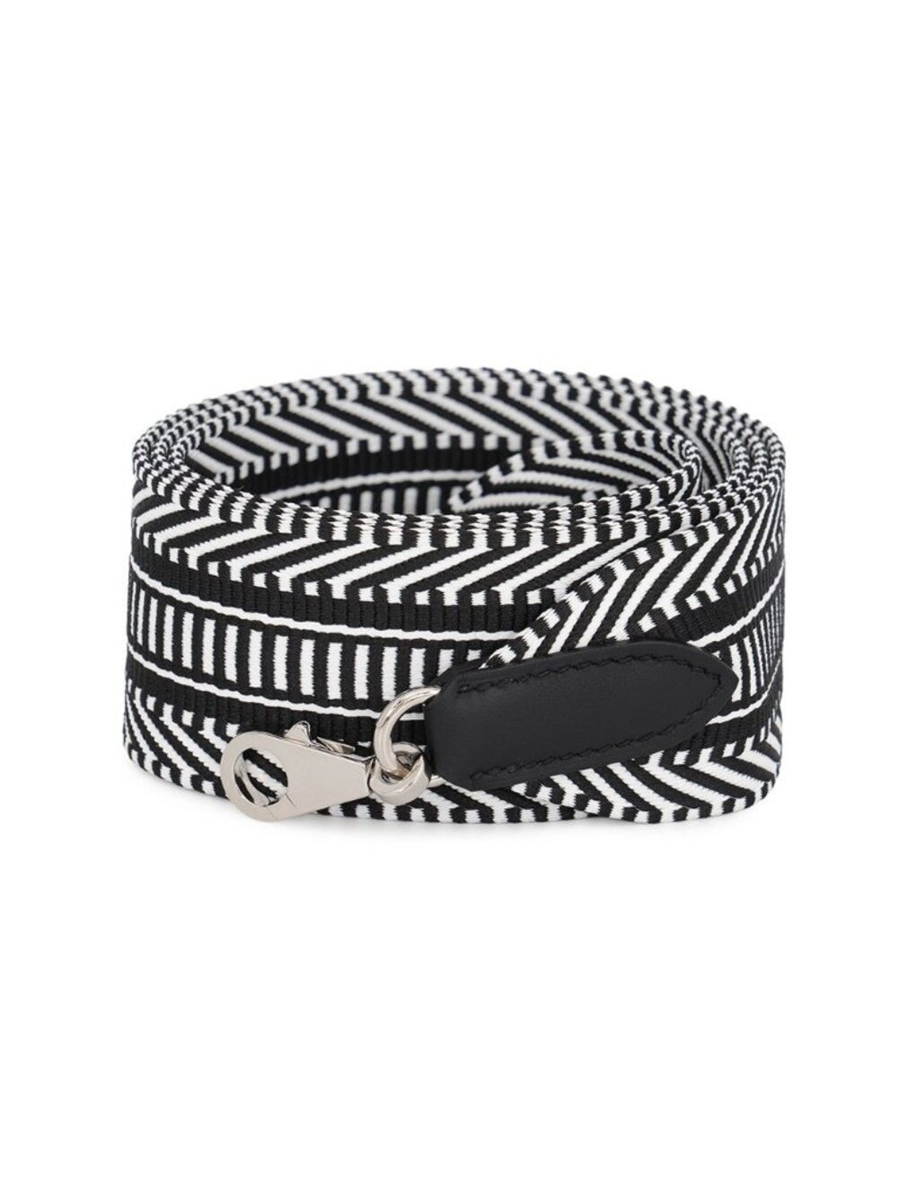 Hermes Shoulder Strap Bandouliere Sangle Caval Swift Canvas Black White
